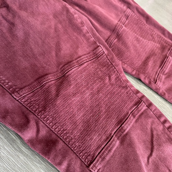 Pistola Skinny Audrey Moto Jeans Maroon Red Burgundy 18 W - Picture 5 of 10